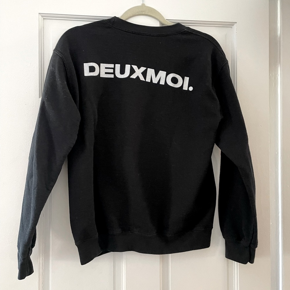 Vintage Black JE SUIS Deux Moi Anon Pls Crewneck Sweatshirt Sz S